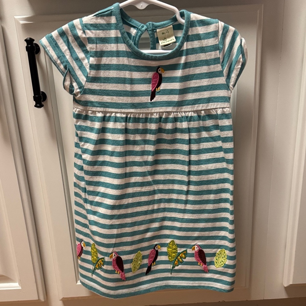 Alana Striped Teal & White Toddler Tee